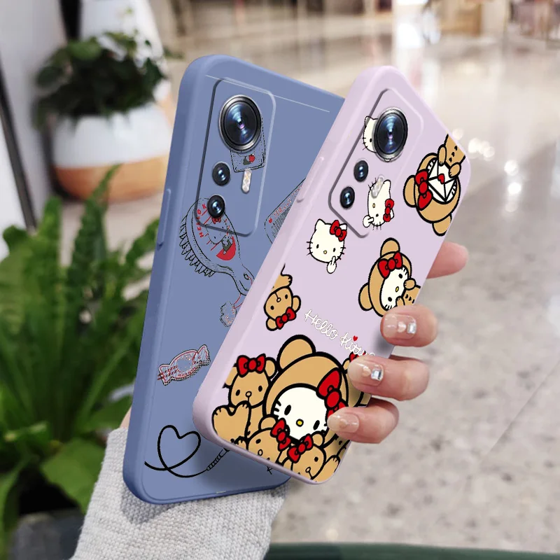 

Cool Kuromi Hello Kitty For Xiaomi Mi 12T 11 11T 10 10T S Lite Pro Ultra Liquid Rope Shock Resistant Phone Case