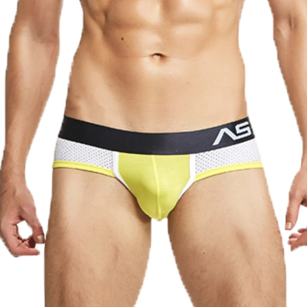 

Sexy Men Bikini Bottom Mesh Convex Pouch Underpants Thong Underpants Pouch Enhancing Low-Waist Bikini Briefs Underwear