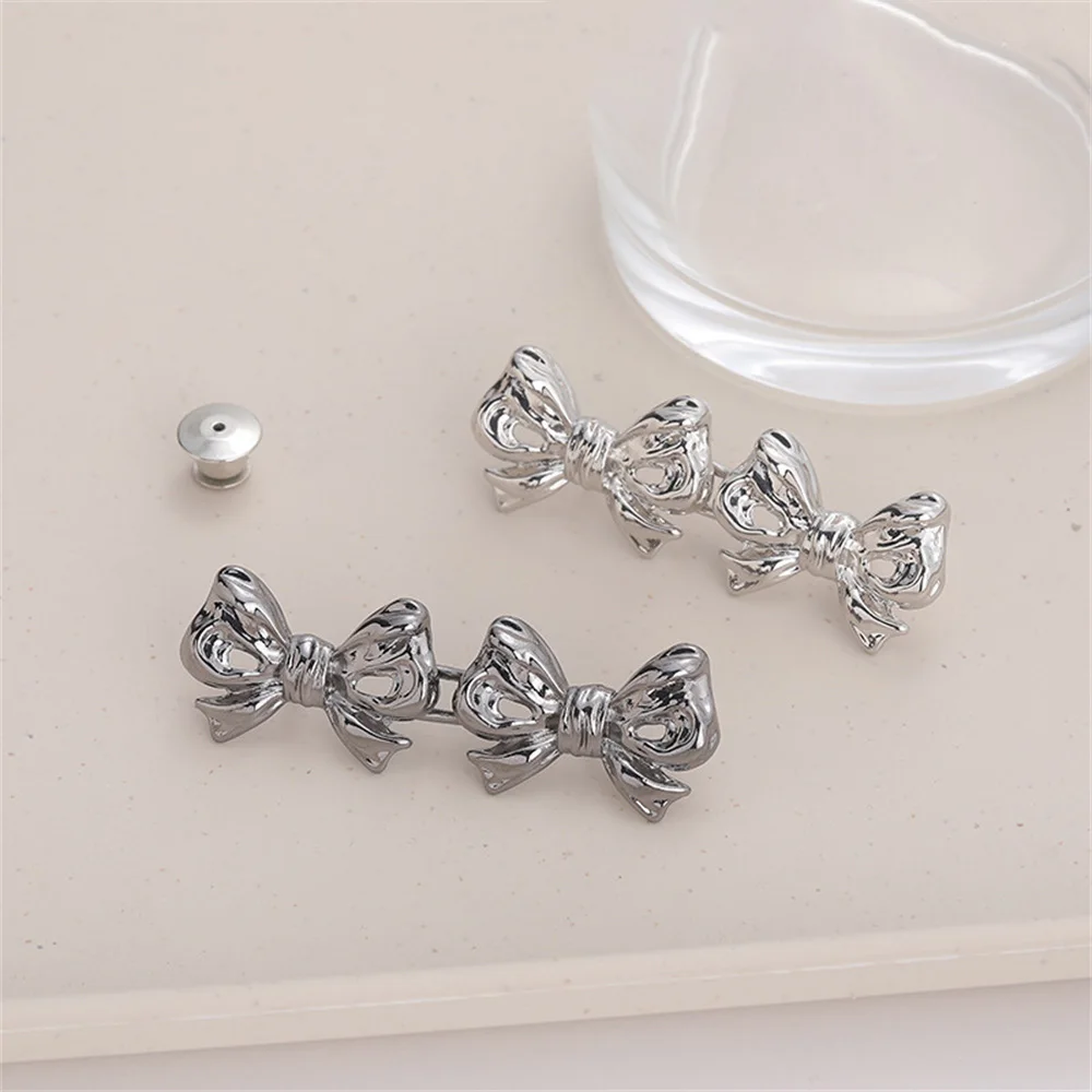 1 пара съемных зажимов для брюк с бантом на талии женщин джинсов регулируемый