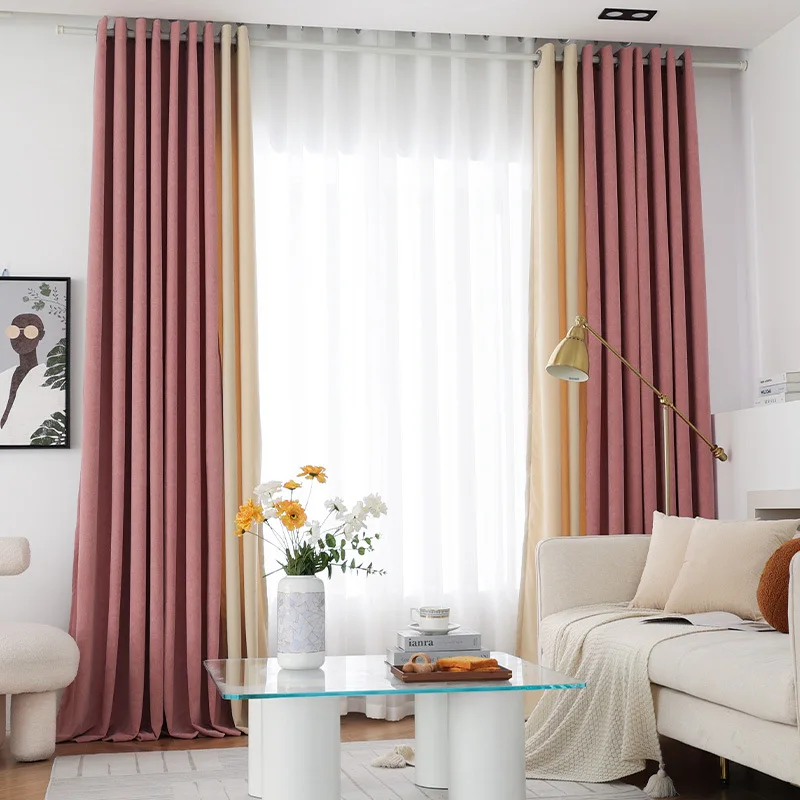

Nordic wind ins baby velvet finished curtain living room bedroom balcony bay window blackout curtain yy