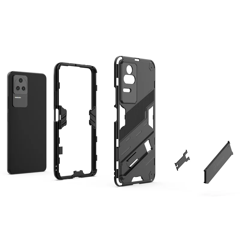 Punk Case Poco F4 Case Poco F4 Cover Coque Shell Fundas Armor Shockproof Hard Stand PC Phone Bumper For Poco F4