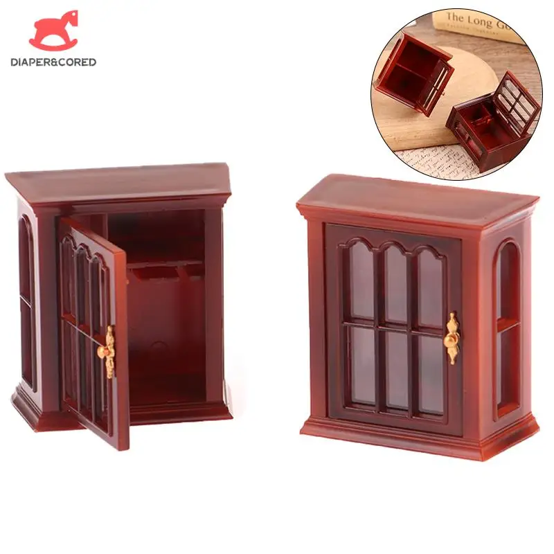 

1pcs Dollhouse Miniature Furniture Wall Mount Cabinet Hanging Storage Organizer Cupboard Model Decor Toy House Accessories