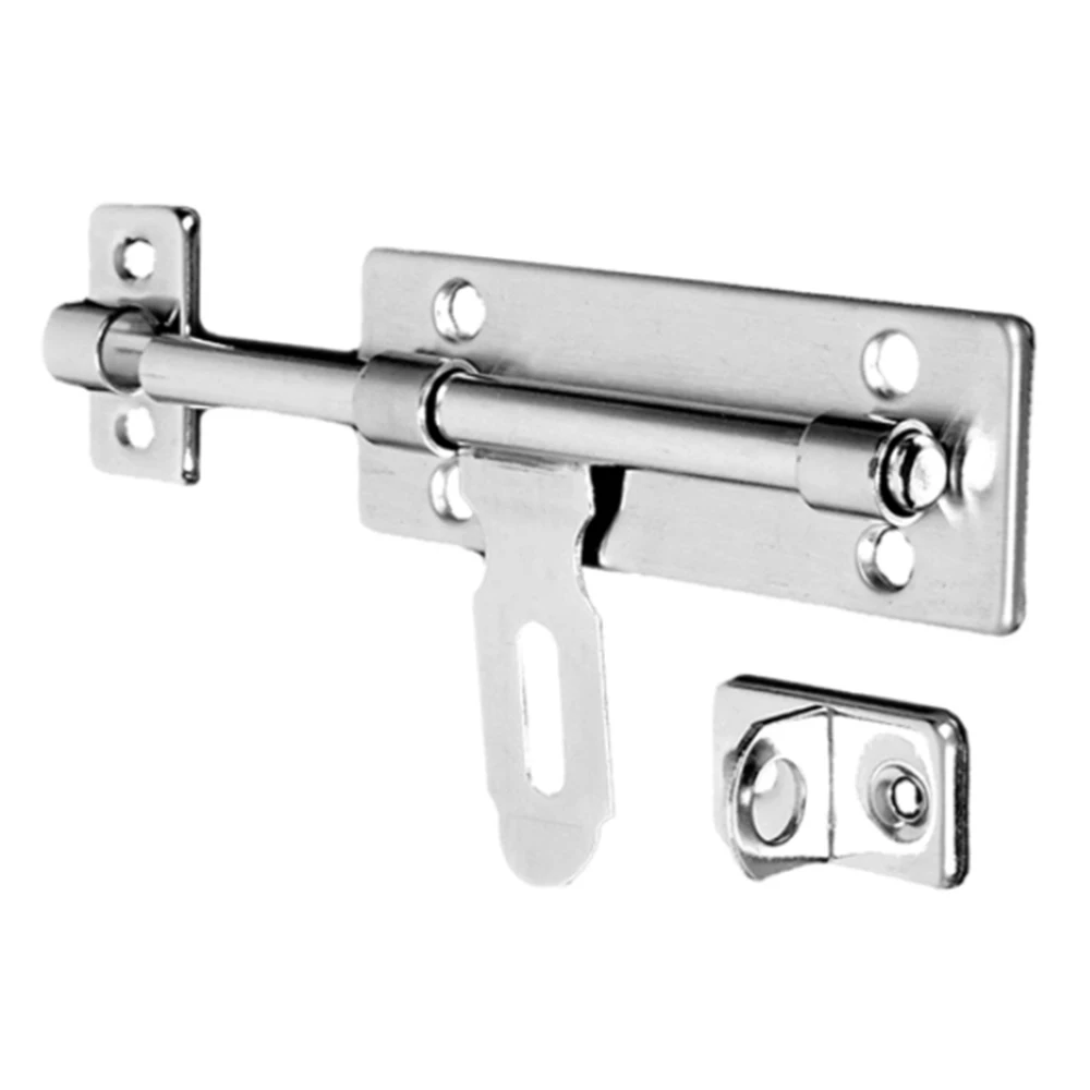 

Hardware Door Lock 4 Inch Barrel Bolt Latch Padlock Clasp Set Brushed For Locking Window Door Drawer Cupboard Stainless Steel
