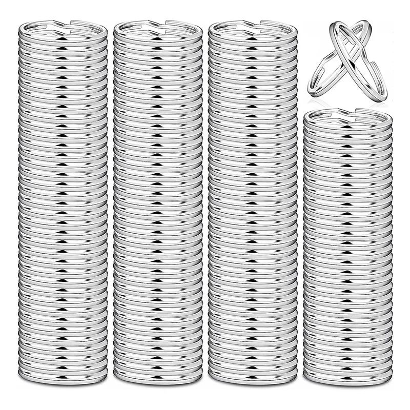 

200 Piece 25Mm Stainless Steel Key Rings 1Inch Split Keyring For Keychains And Crafts