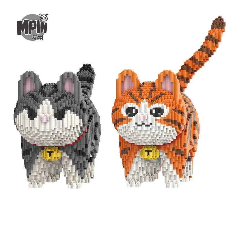 Милые животные имбирный Кот сборный волшебный блок конструктор Дракон-Ли