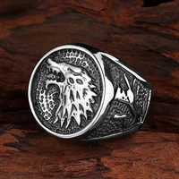 316 stainless steel ring animal wild wolf head high quality punk motorcycle men boyfriend creative jewelry gift wholesale
