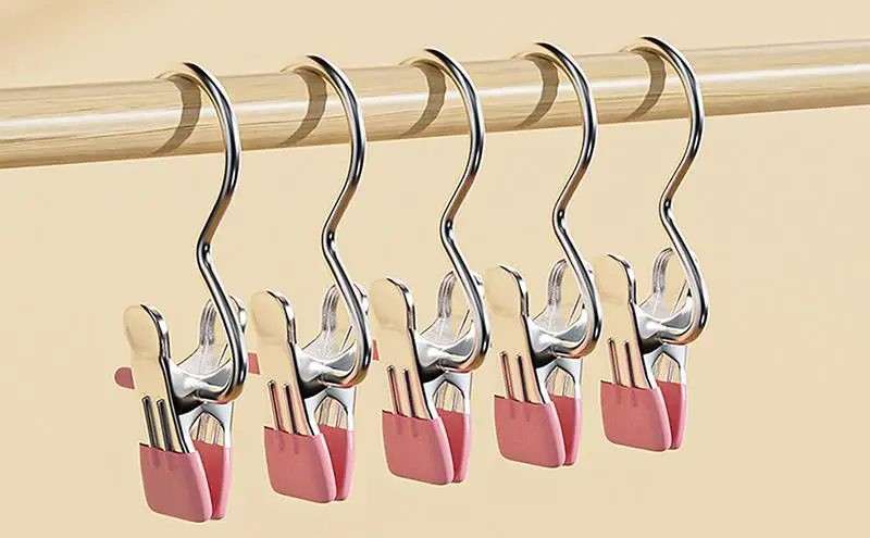 10Pcs Clip Stainless Steel Clothing Clip Multi-Purpose Boot Organizer Clothes Pins Laundry Hooks Home storage for Clothes Towels