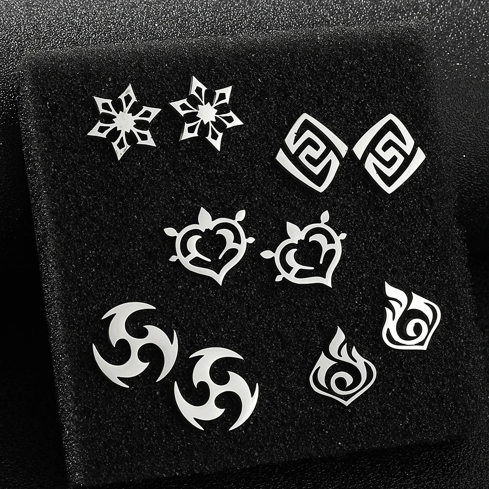 Серьги-гвоздики из нержавеющей стали серебристого цвета