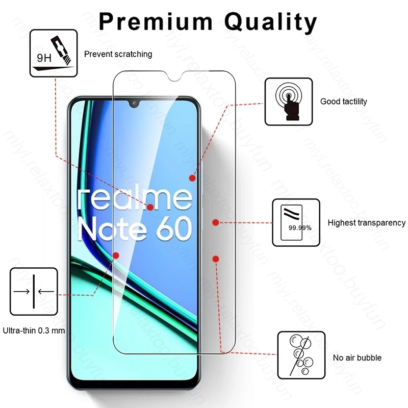 3 шт. защитное стекло для Realme Note60 Note 60 4G 9H закаленное защитная пленка экрана Realmi Not