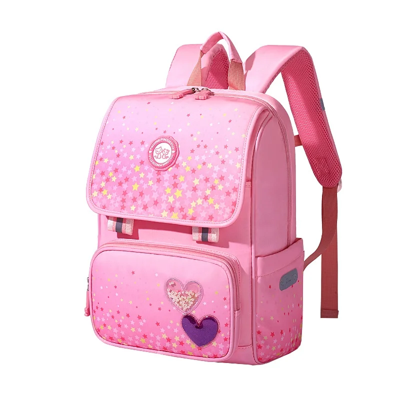 Girls Princess Sweet Fashion Little Star Love Heart Pearl Backpacks New Children Students Grades 1-3 Lightweight Schoolbags Hot