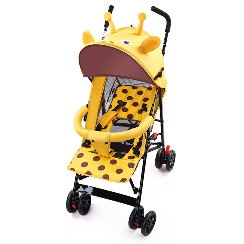 

Baby Cute Deer-shaped Trolley Light Foldable Can Sit Can Lie Three Gears Adjustable Children's Shock Absorber Baby Umbrella Car