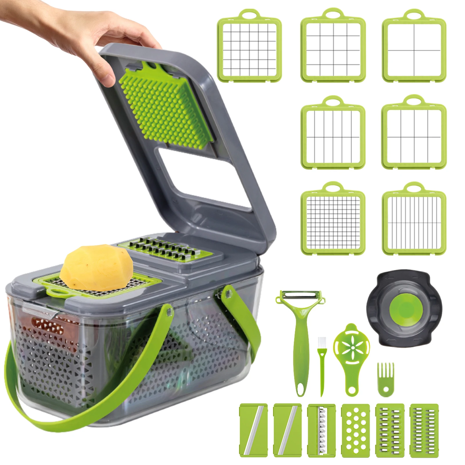 

22 In 1 Multifunctional Vegetable Cutter Kitchen Accessories Gadget Home Vegetables Slicer Tools Fruit Garlic Carrot Potato