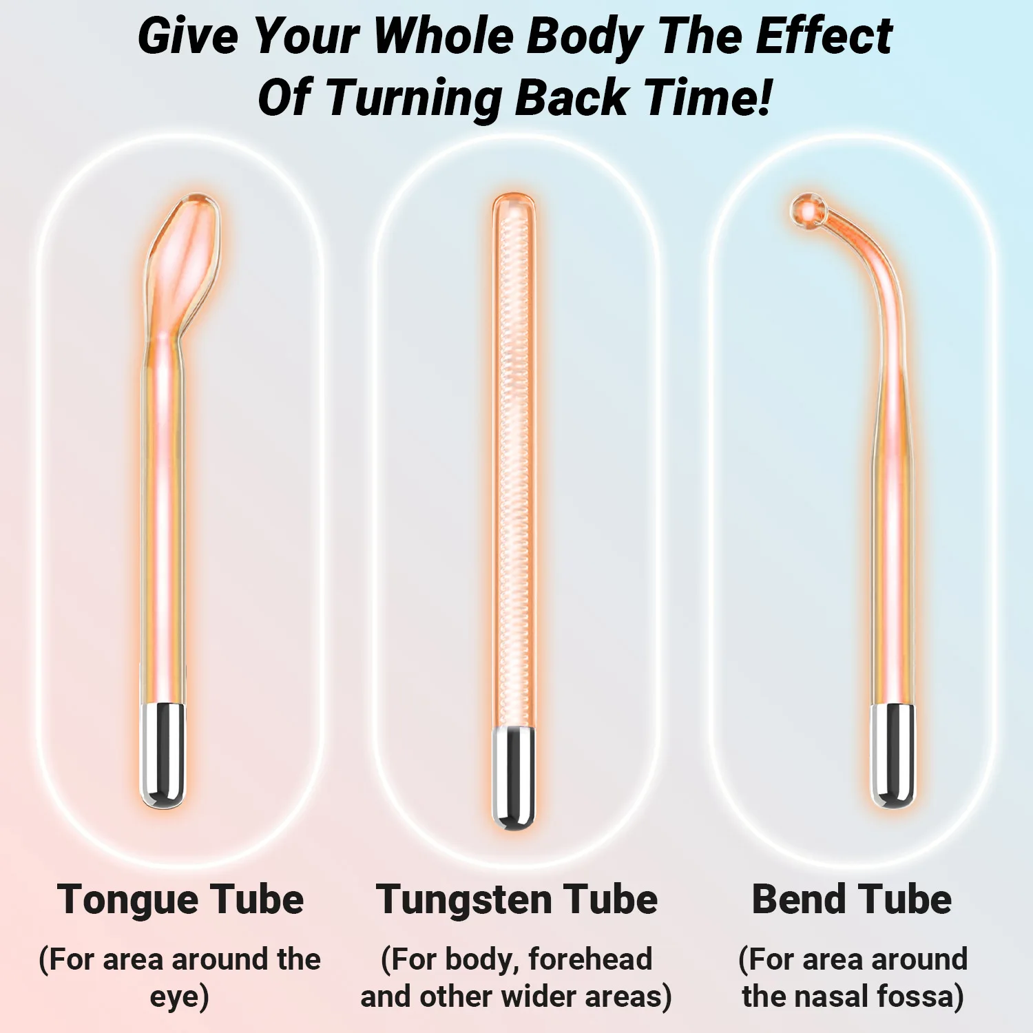 6in1 High Frequency Facial Machine Electrode Wand w/Neon Glass Tube Acne Spot Remover Home Spa Beauty Device Facial Therapy Wand
