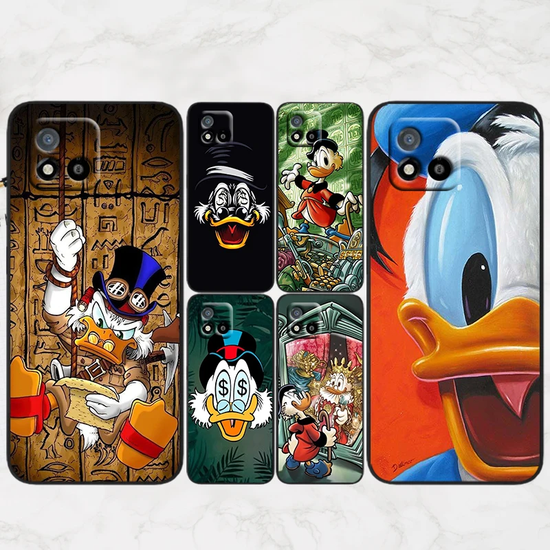 

Donald Duck Disney Anime Cute For OPPO Realme V11 X3 X50 Q5i GT GT2 Neo2 Neo3 C21Y C3 9 9i 8 8i 7i Pro Master Black Phone Case