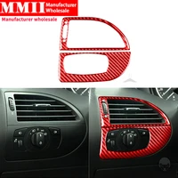 for bmw 6 series m6 e63 e64 2004 2010 red interior car headlight switch panel cover ac air vent frame carbon fiber sticker kit