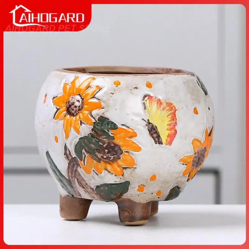 

Carving Flowerpots Creative Ceramic Ceramic Flowerpot Home Decoration Hand-painted Succulent Flower Pot