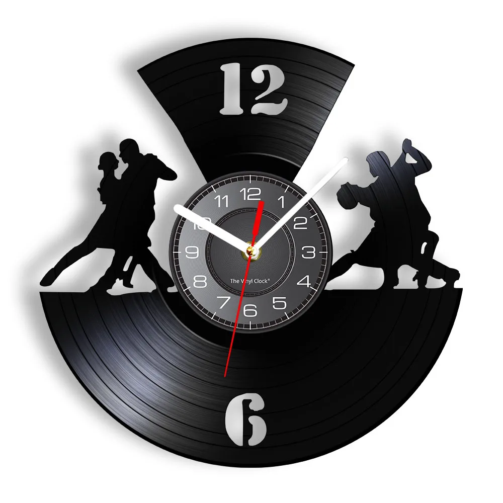 

Ballroom Dancing Wall Clock Dancing Couples Vinyl Record Wall Clock Romance Passion Wall Decor Social Dances Decorative Clock
