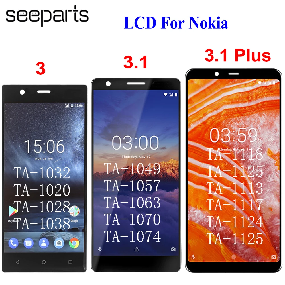 For Nokia 3.1 Plus LCD Display With Touch Screen 3.1 LCD TA-