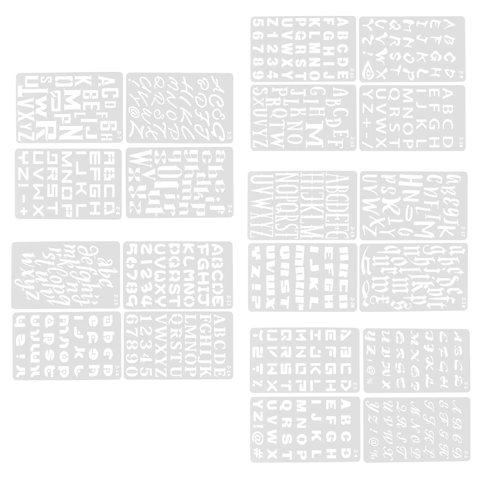 20 листов справочника шаблон каракулей трафареты для рисования письмо большая