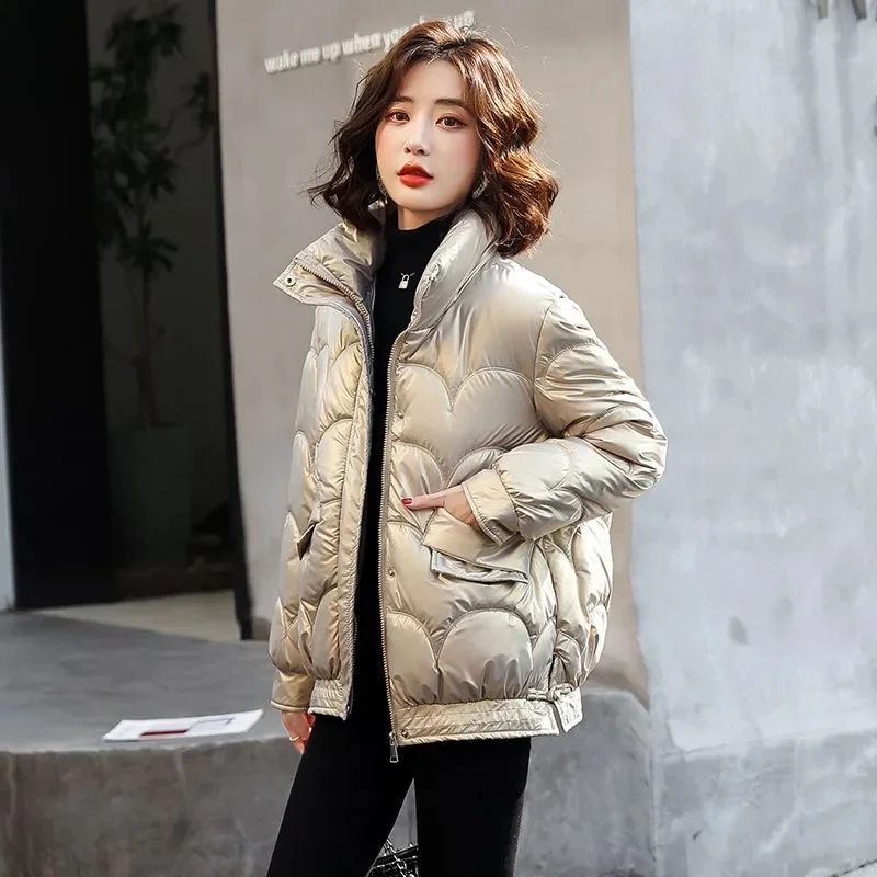 

Женская зимняя куртка, парки, новинка 2022, модное молодежное облегающее повседневное уличное теплое пальто с воротником-стойкой, женская зимняя парка для снега на осень и зиму