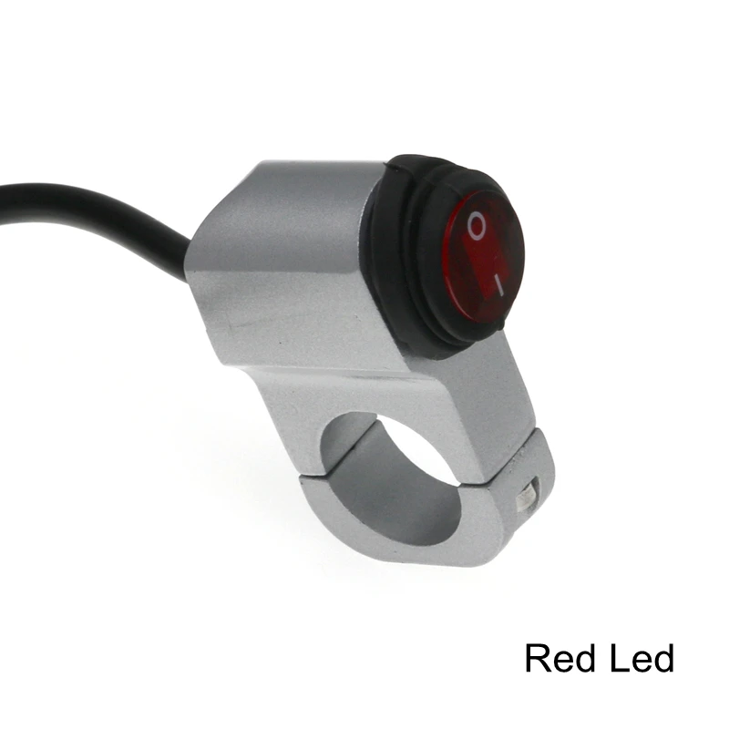 

MoFlyeer мотоцикл 7/8 "16A водонепроницаемые переключатели из алюминиевого сплава 22 мм переключатель фар на руле и 3 провода с красной светодиодной подсветкой