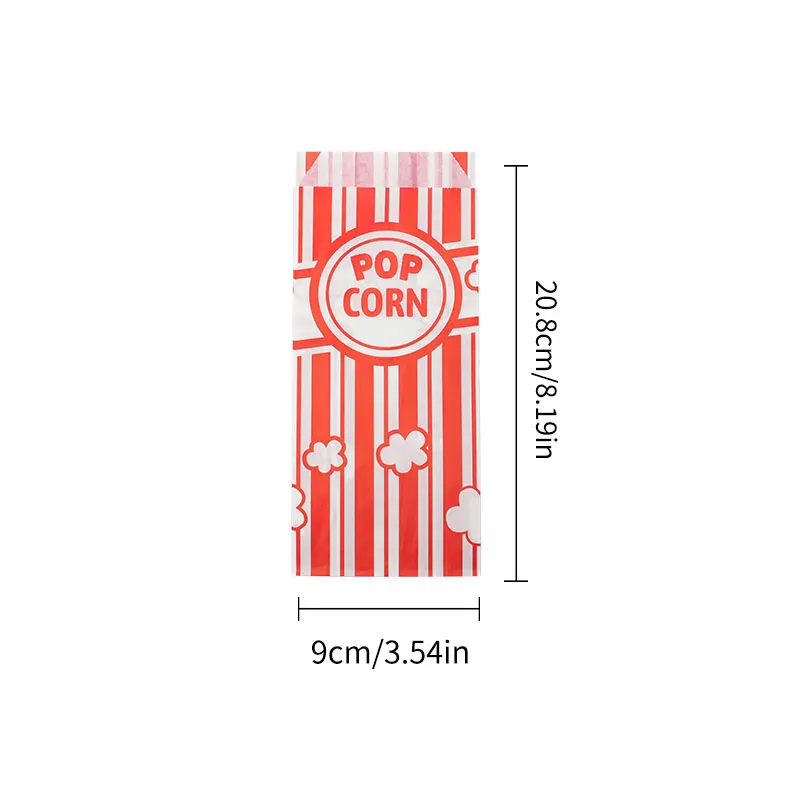 

Бумажные пакеты для попкорна, красно-белая полоска, 20-100 шт