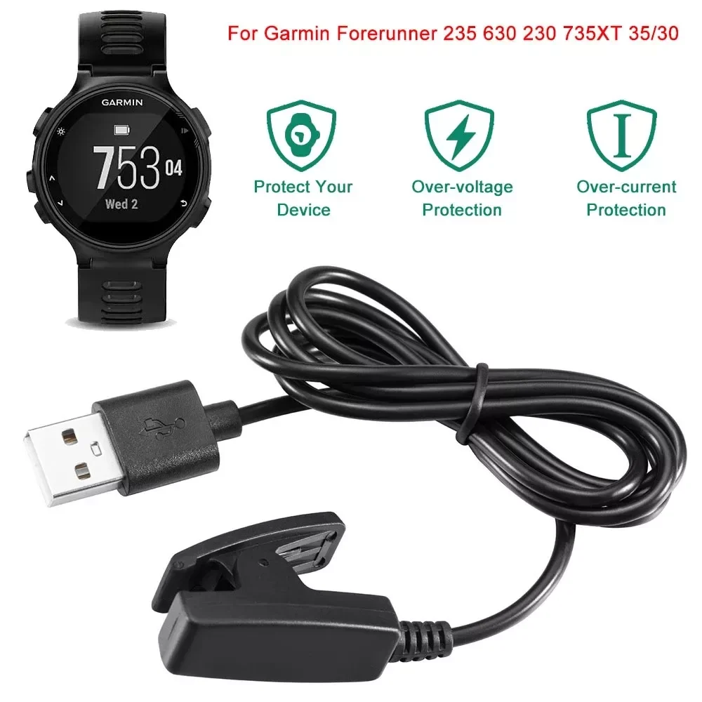 

1M Charger Cable For Garmin Forerunner 235 735XT 630 230 35/30 Watch USB Charging Cable Charger Clip Vivomove HR Cradle Chargers