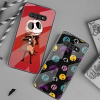 the nightmare before christmas phone case tempered glass for samsung s20 ultra s7 s8 s9 s10 note 8 9 10 pro plus cover