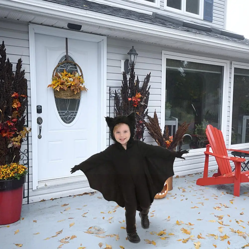 

Детский костюм для косплея летучая мышь для мальчиков и девочек Хэллоуин/карнавал Аниме костюм супергероя с капюшоном J0Z2