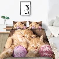 animal cats 3d print duvet cover 23 pcs pets cartoon bedding set quilt cover with pillowcase bed line twin full size no sheet