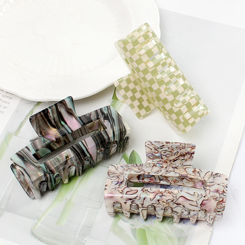 

Женские ацетатные заколки для волос, модная ажурная цветная заколка-коготь, леопардовая заколка для волос для девочек, детские заколки, аксессуары для волос