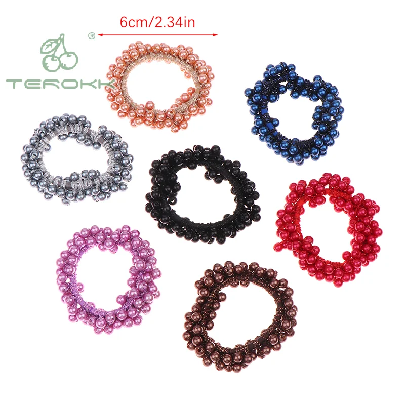 Резинки для волос с жемчугом девочек роскошные большие элегантные Завязки