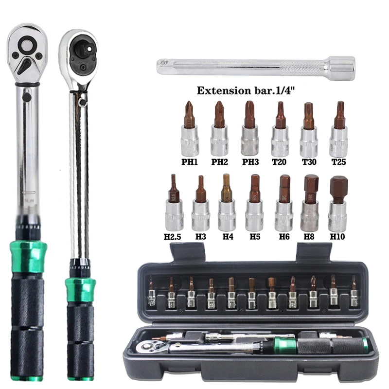 Набор торцевых ключей, 1/4 дюйма, 2-24 нм, 15 шт.