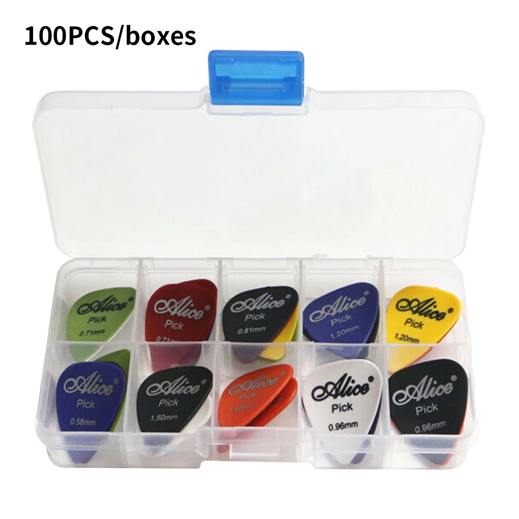 

100 Pcs set Guitar Pick Set Acoustic Electric Guitar Plastic Plectrum Kit Ukulele Bass Plectrum