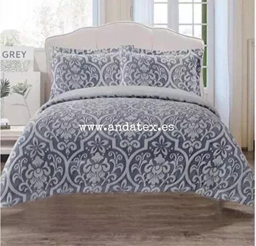 

NEW IN Quilt quilt blanket Sedalina Lisa with tassel model Dubai + 2 pillowcases (50x70 CM) Color gray-new season