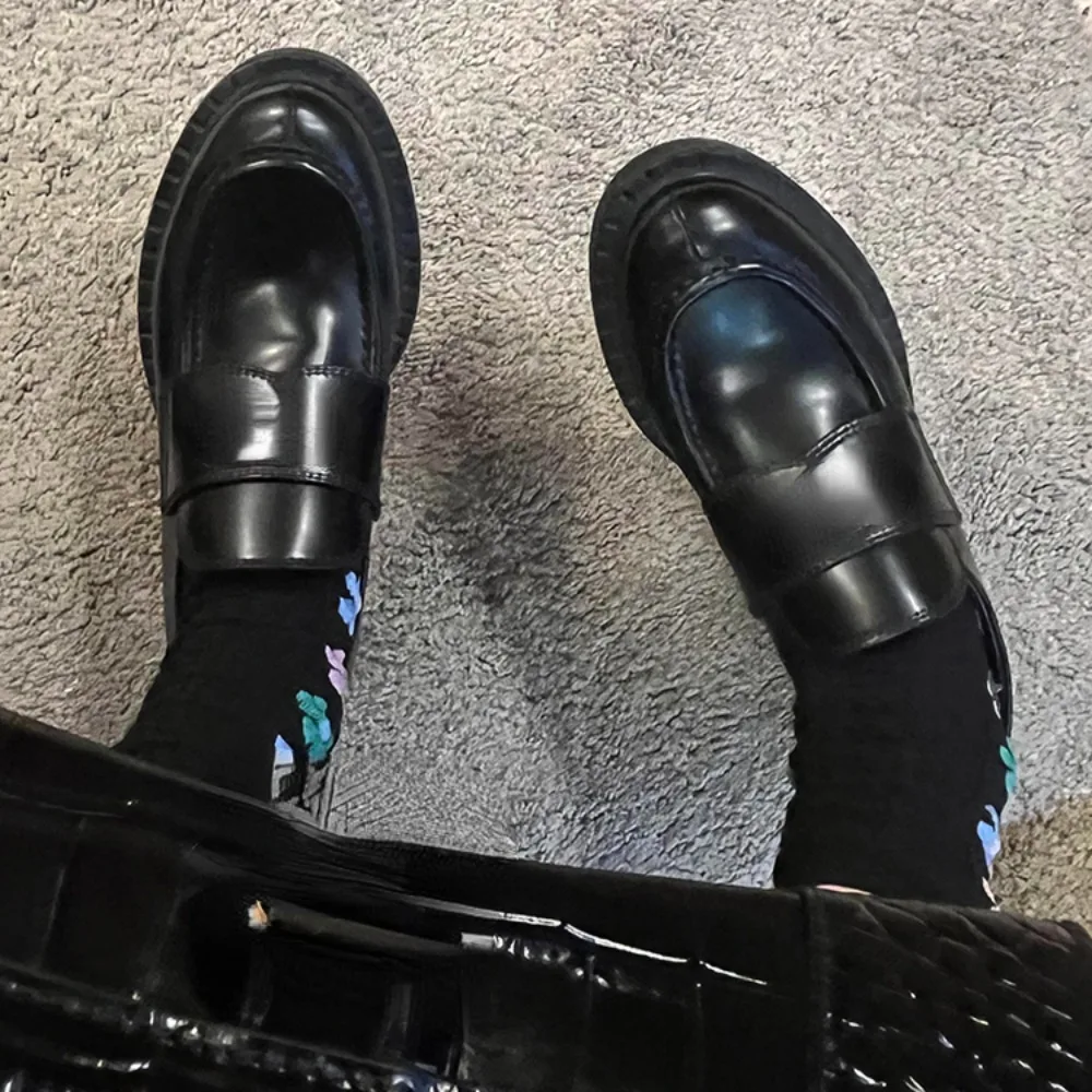 NIGO/женские туфли в стиле ретро с толстой подошвой высокие Lefou весенне-осенние