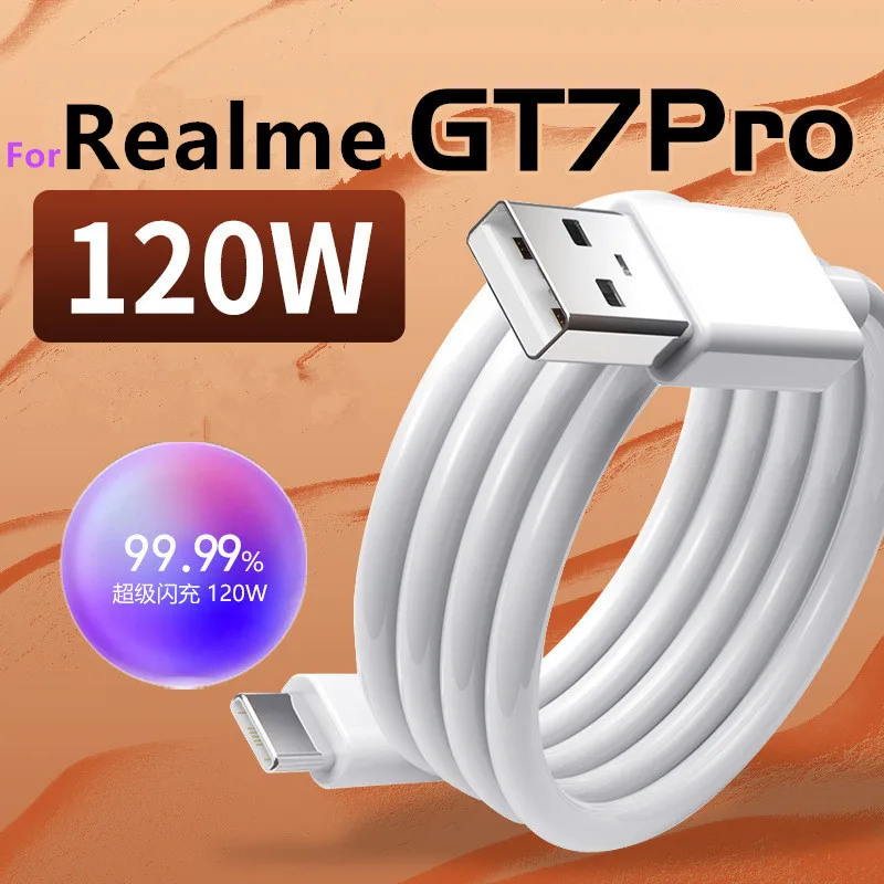 Фото Кабель для зарядки Realme GT7 Pro, кабель для передачи данных для мобильных телефонов OPPO 120W, кабель для сверхбыстрой зарядки 12A Type-C для GT6/GT Neo6 №1
