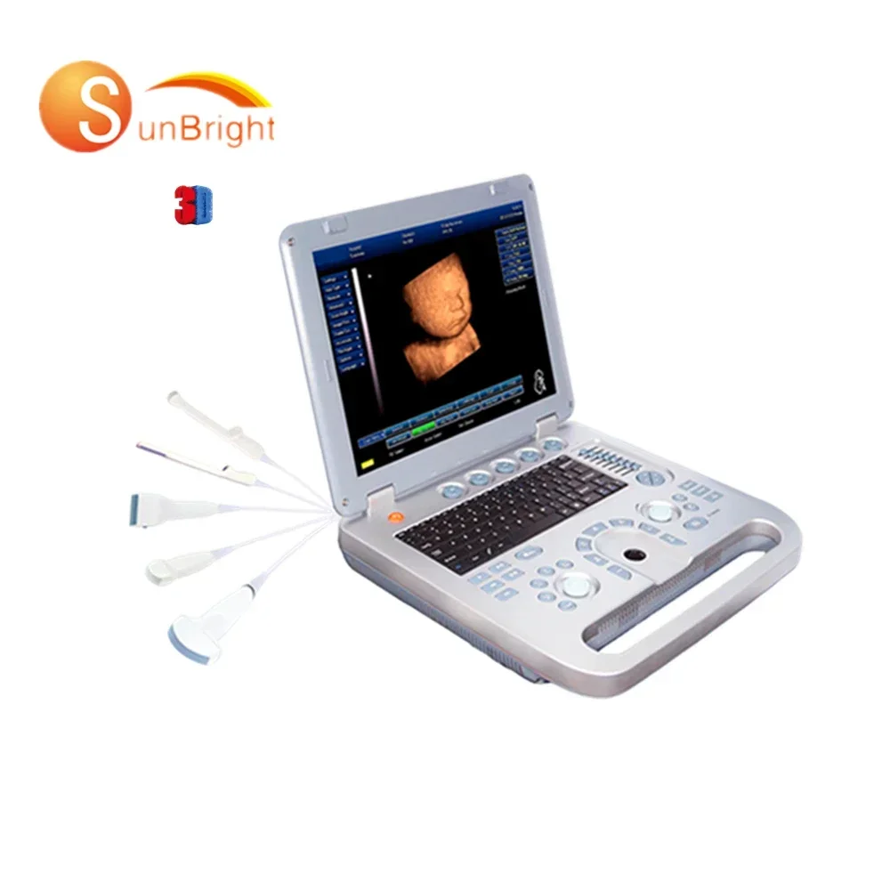 Профессиональный портативный 3D цветной дисплей черно-белый ультразвуковой