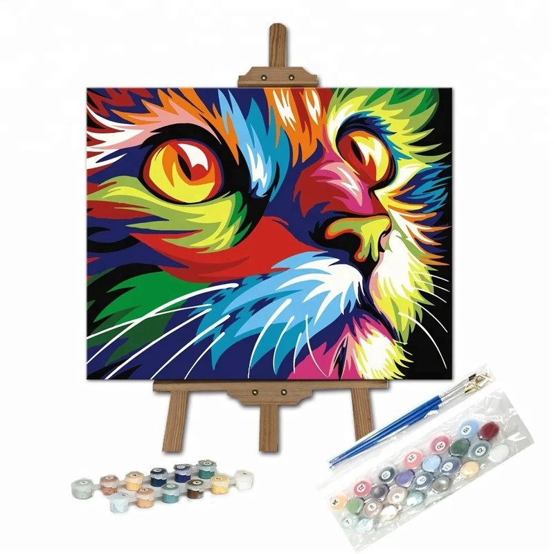 Animals DIY Oil Paint By Numbers for Childern Adult Colorful Oil Canvas Painting By Number Best Gift for Kids Art World Decor