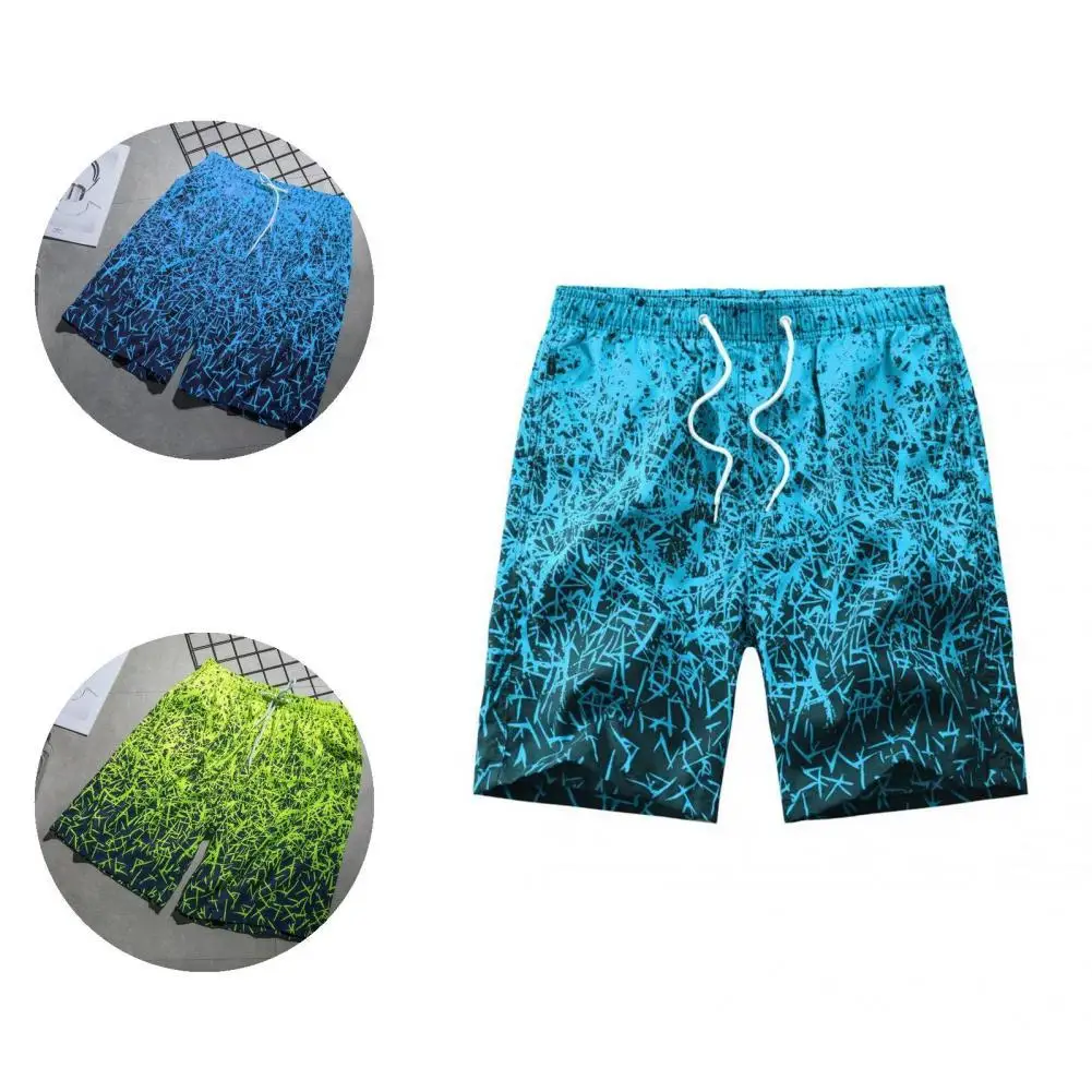 

Men Swimming Shorts Wear-resistant Chic Knee Length Great Stitching Summer Swimming Shorts