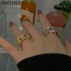 Женское Винтажное кольцо с цепочкой ANENJERY, сверкающее роскошное украшение для вечеринки