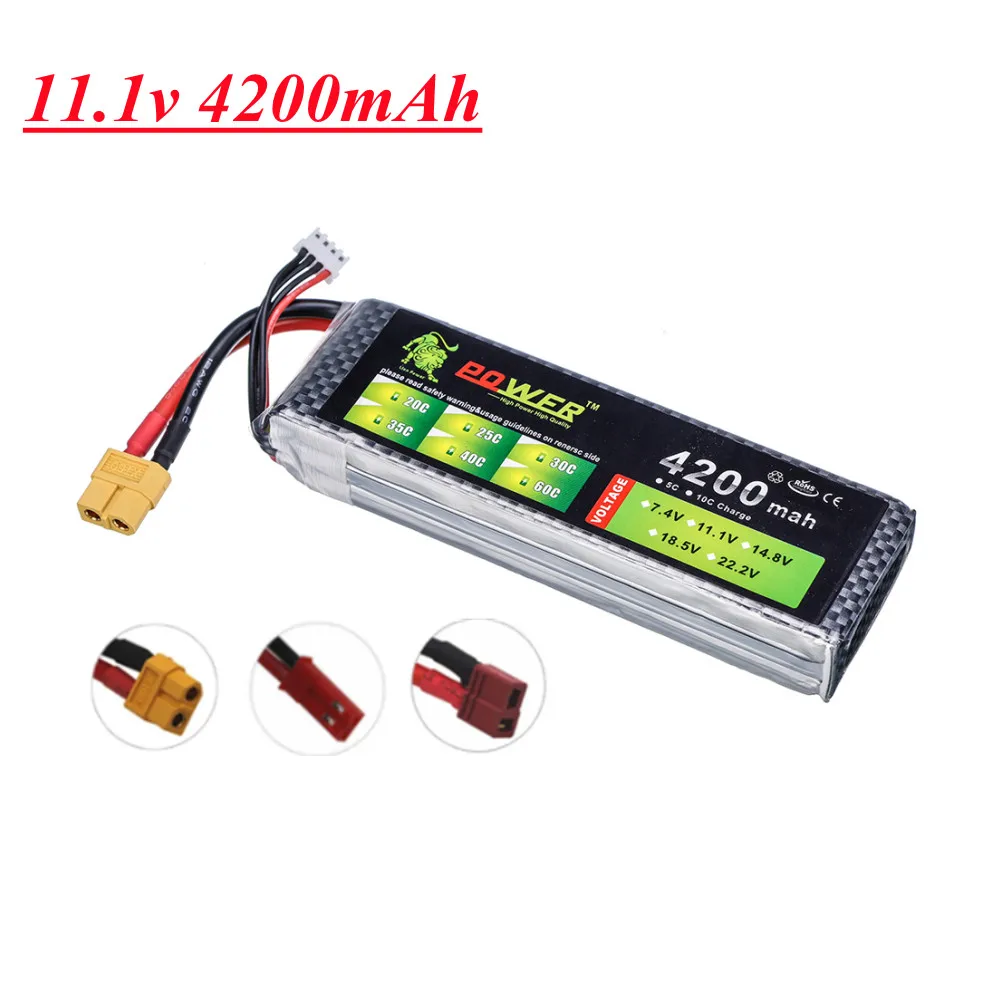 Литий-полимерная батарея LION POWER 3s 11 1 В 4200 мАч 30C T/XT60 для модели самолета с