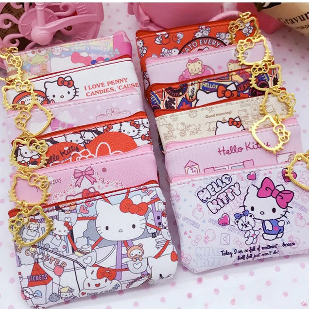 

Kawaii Sanrio кожаный держатель для карт мультяшный кошелек MyMelody Cinnamoroll искусственный телефон Pachacco Kuromi милый для женщин