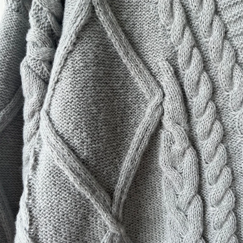 Теплые вязаные кардиганы с v-образным вырезом и длинным рукавом женский