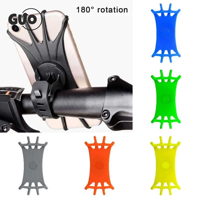 

Универсальный держатель для велосипеда, вращающийся силиконовый держатель для телефона на велосипед, держатель на руль мотоцикла для телефона 4,0-6,0 дюймов