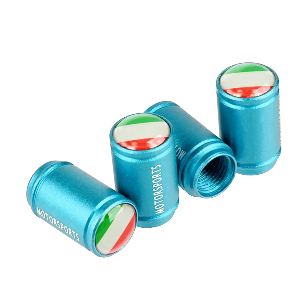 4 шт. колпачки для клапанов колес автомобиля с флагом Италии штока шин BMW Volkswagen Ford