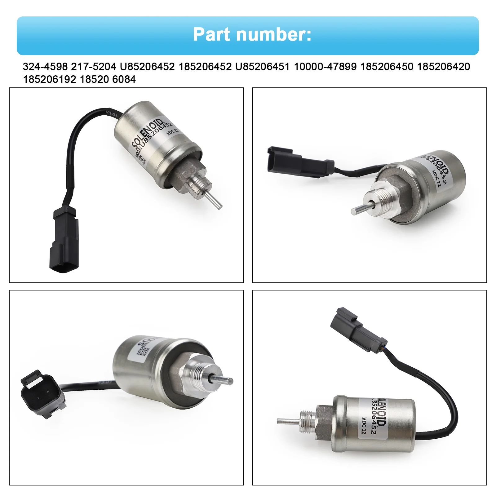 Серебристый топливный запорный электромагнитный клапан U85206452/U85206451 12 В подходит