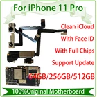 Оригинальная материнская плата для iPhone 11 Pro Материнская плата чистая iCloud разблокированная логическая плата поддержка обновления IOS 4G Lte Wcdma Gsm сеть