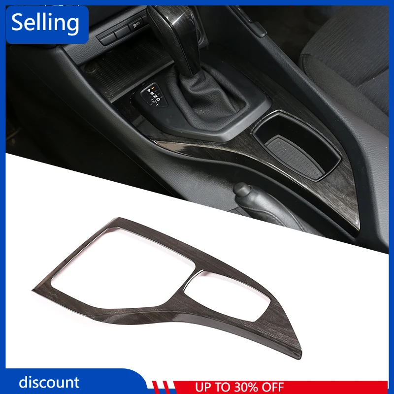 

ABS Black Wood Grain Decorative Cover Trim Strip for Car Control Gear Shift Panel For BMW X1 E84 2013-2015 Car Accessories fast