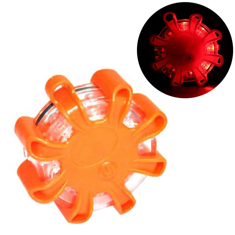 

8Led Road Road Flare Flashing Warning Light Roadside Flare Emergency Disc Beacon With Magnetic Base For Car Marine Boat